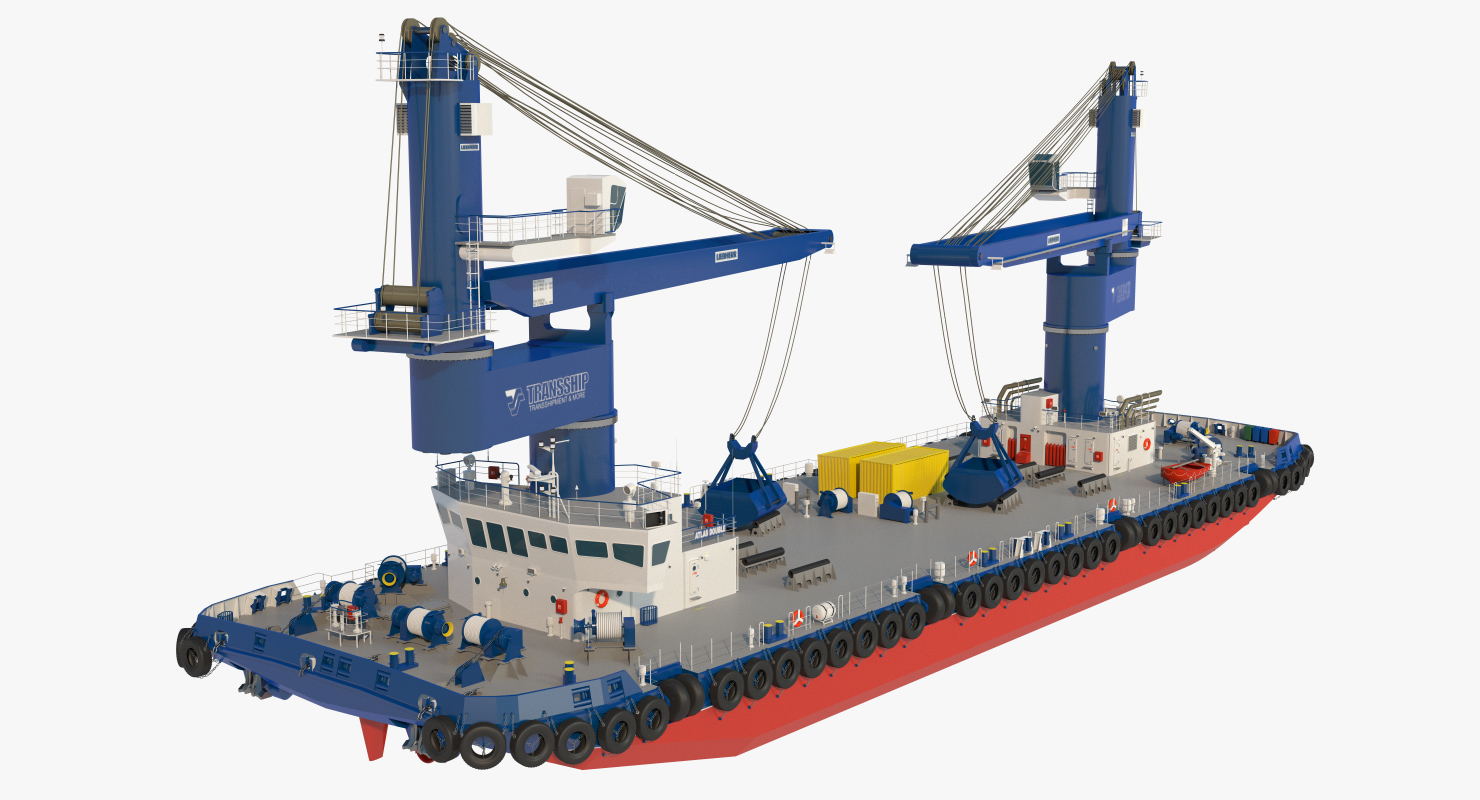 Presentation 3D model of the Crane Ship. Freelance 3D Designer “Monaco Felice”.